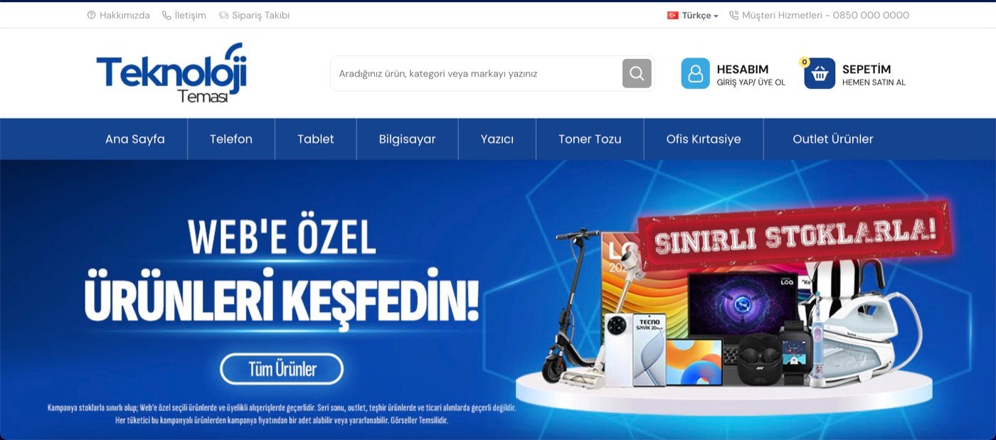 Teknoloji & Ofis Ürünleri demo önizlemesi